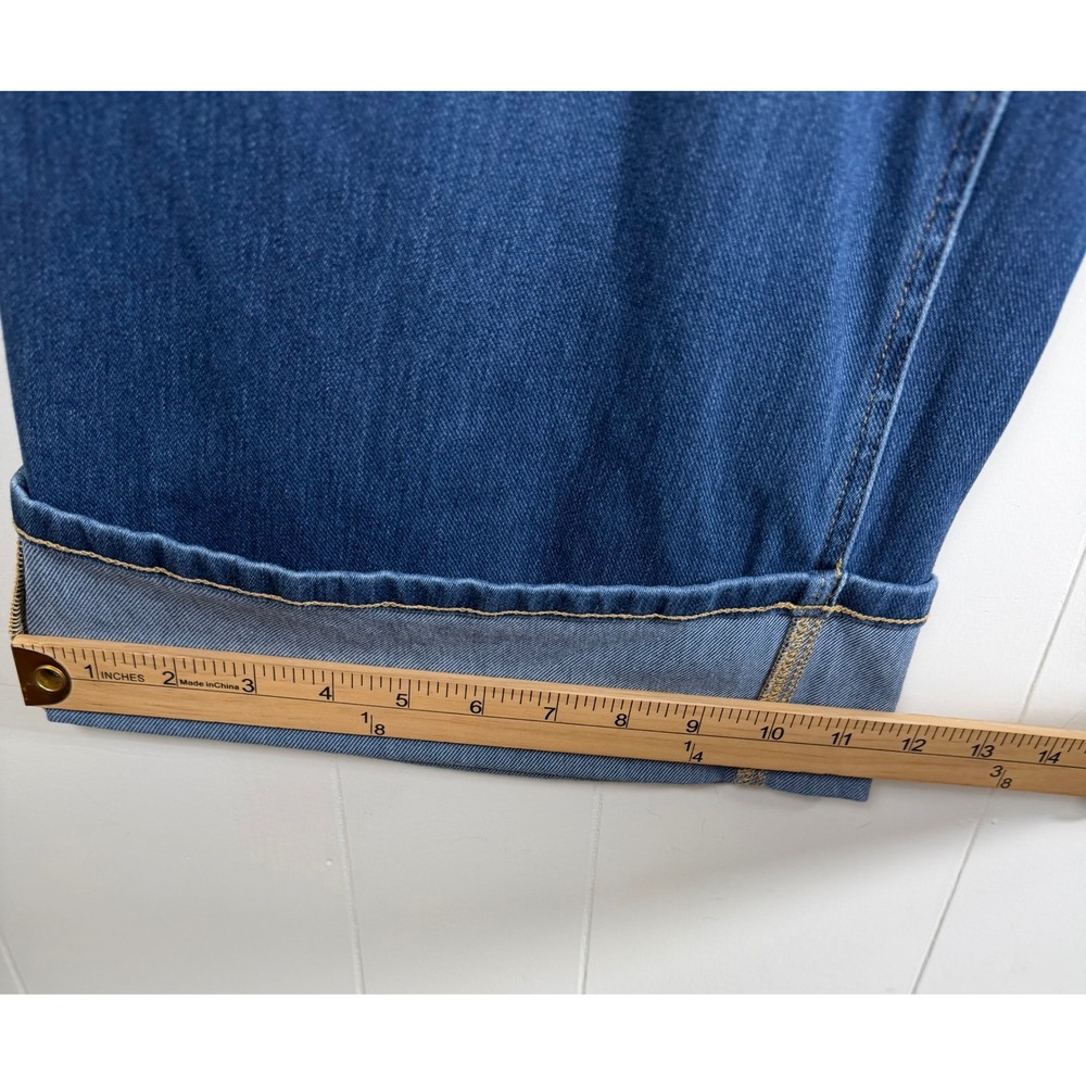 Halara Flex Denim Wide Leg Crop Jeans Womens XL Blue High Rise Stretch Pants - Picture 7 of 13